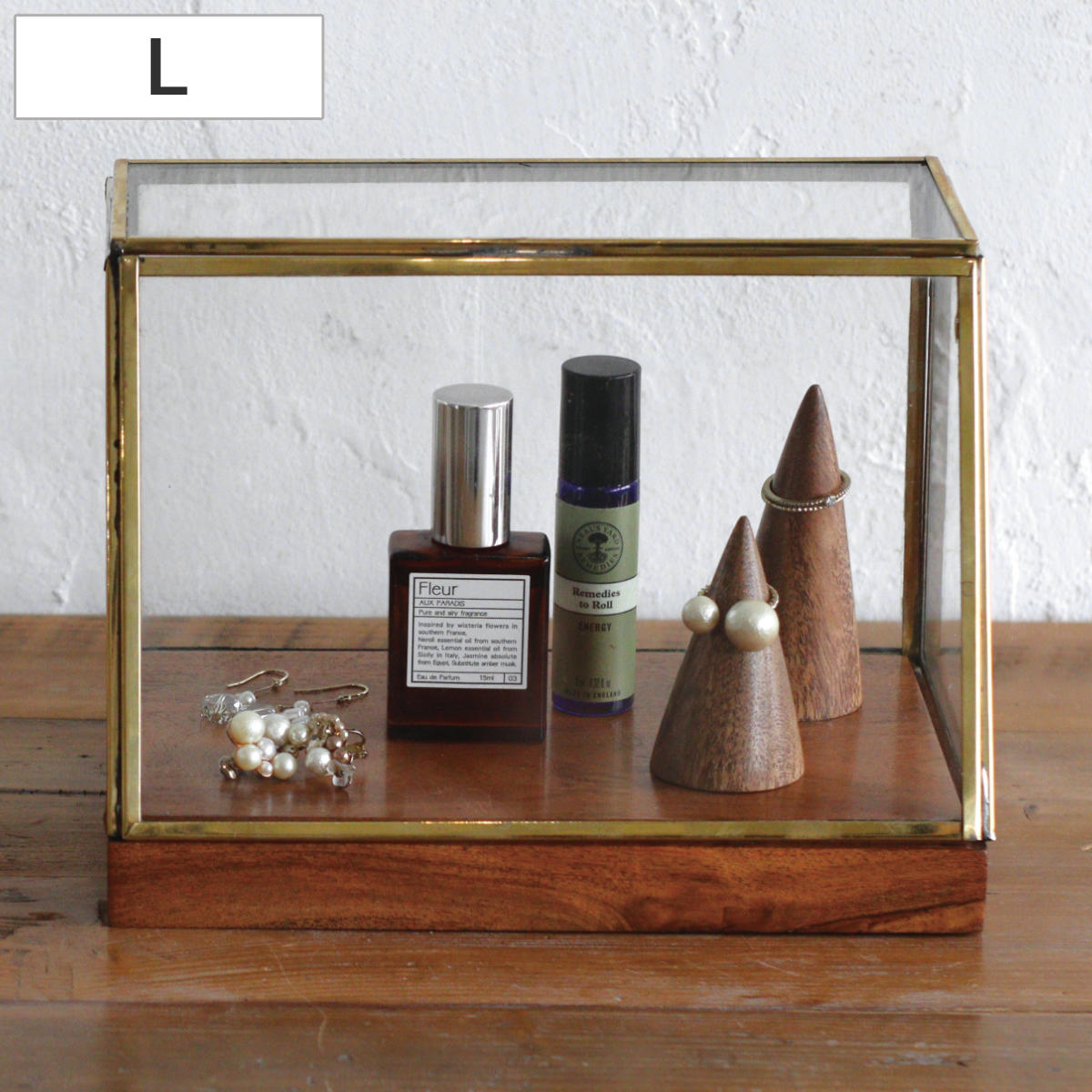 Creer ショーケース アルテン ブラスショーケース L 天然木 アイアン