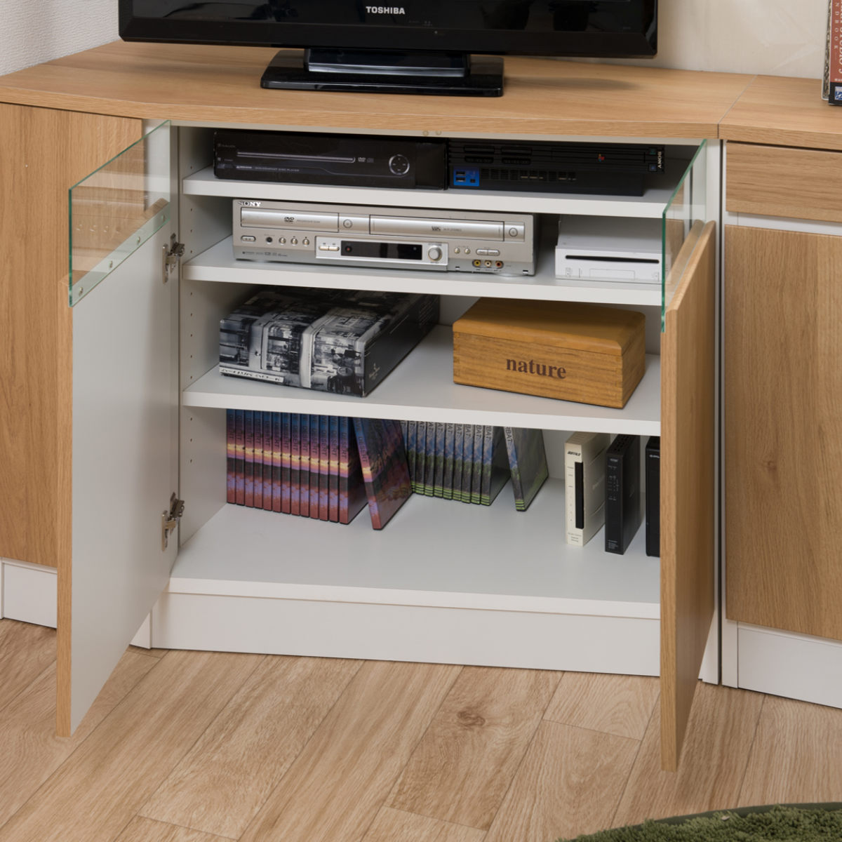 コーナーキャビネット 右壁付け 幅99.5cm カウンター下収納 GYM