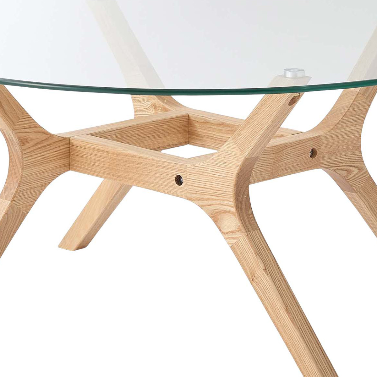 東谷 リビングテーブル 円型 直径80cm ガラステーブル （ ガラス天板