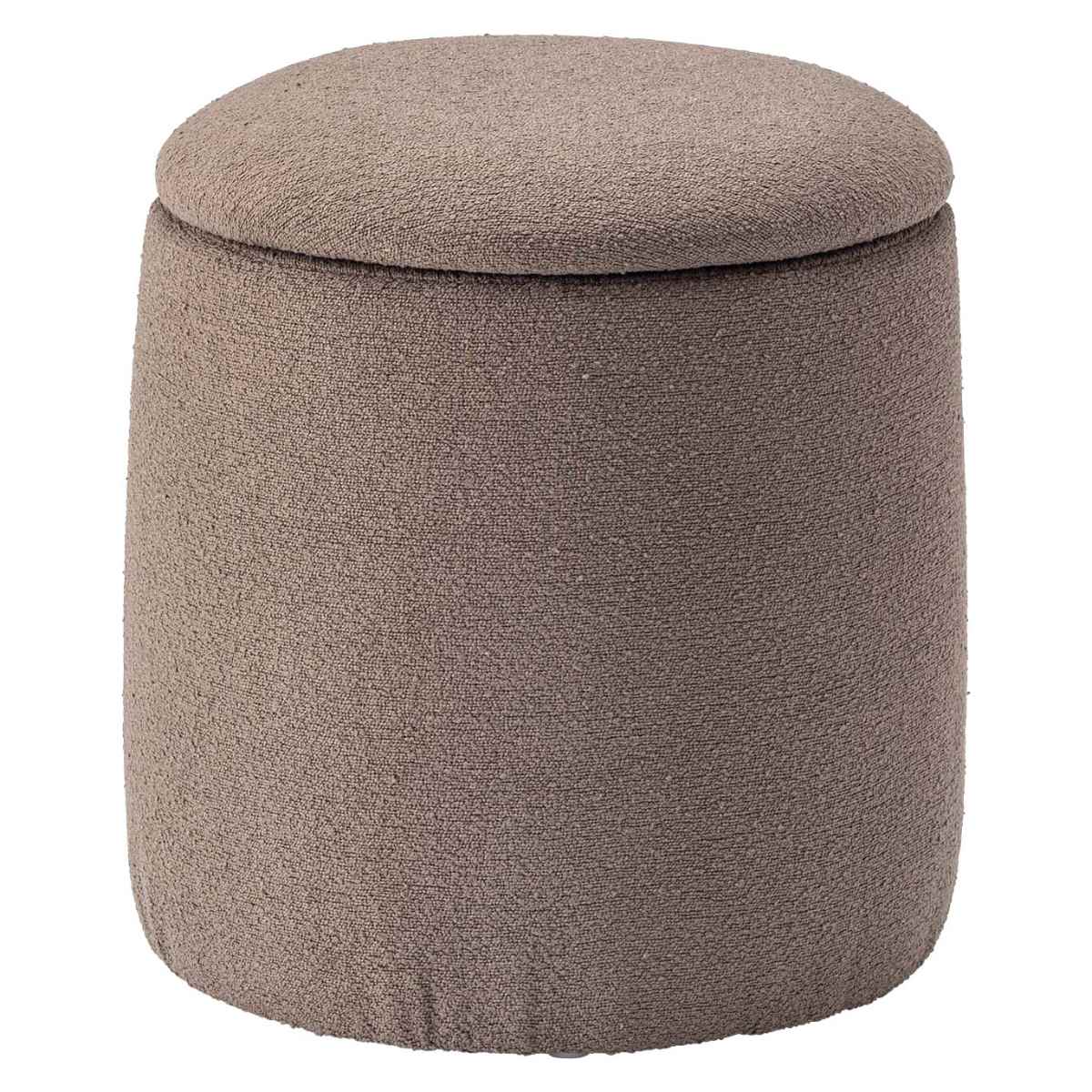 スエード調　円形スツール 東谷 スツール 円型 高さ32cm 収納付 （ 丸 ラウンドスツール 椅子