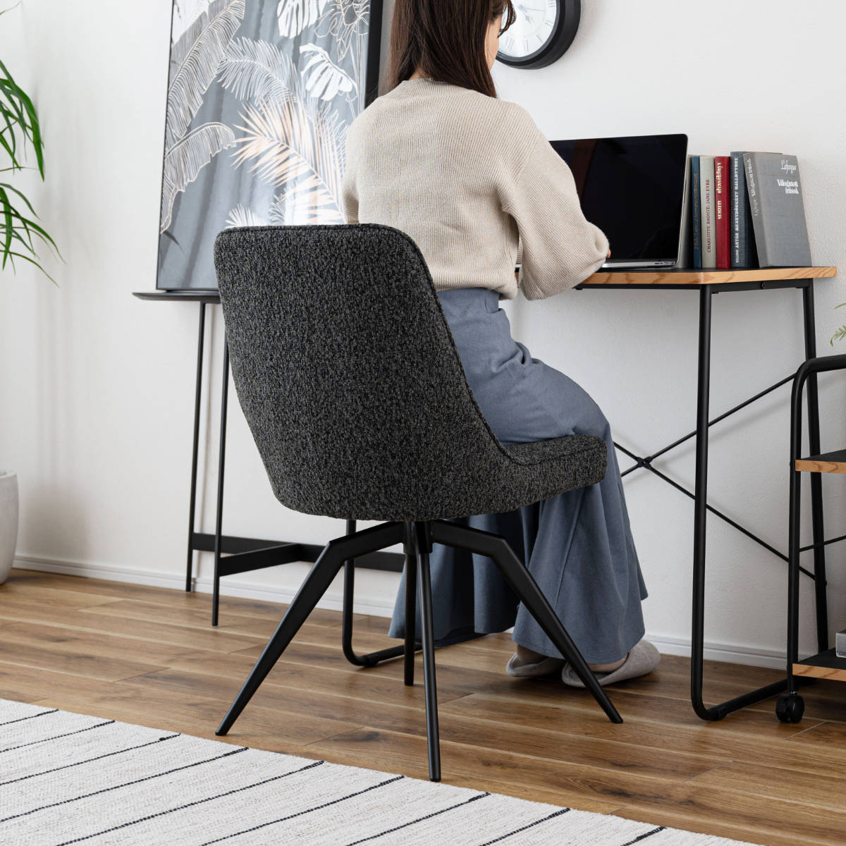 東谷 ダイニングチェア 座面高49cm 回転 ファブリック （ チェア