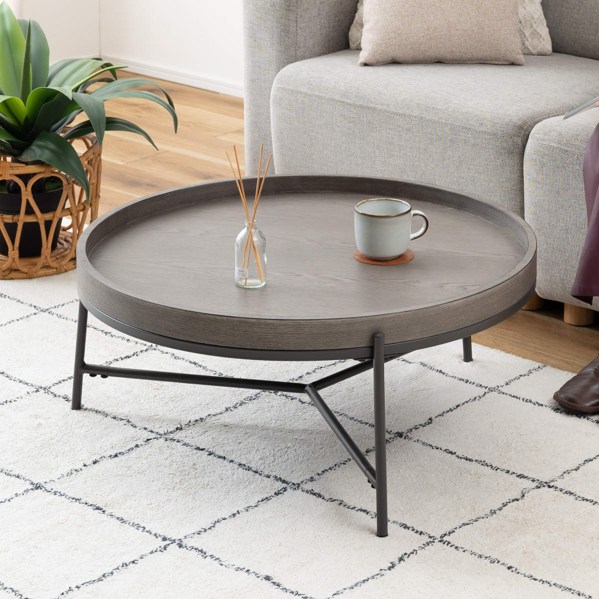 東谷 リビングテーブル 高さ32.5cm 天板円型 センターテーブル （ 円形