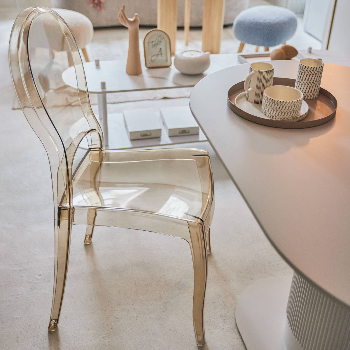 東谷 ダイニングチェア 座面高45cm クリアカラー スタッキング （ 椅子