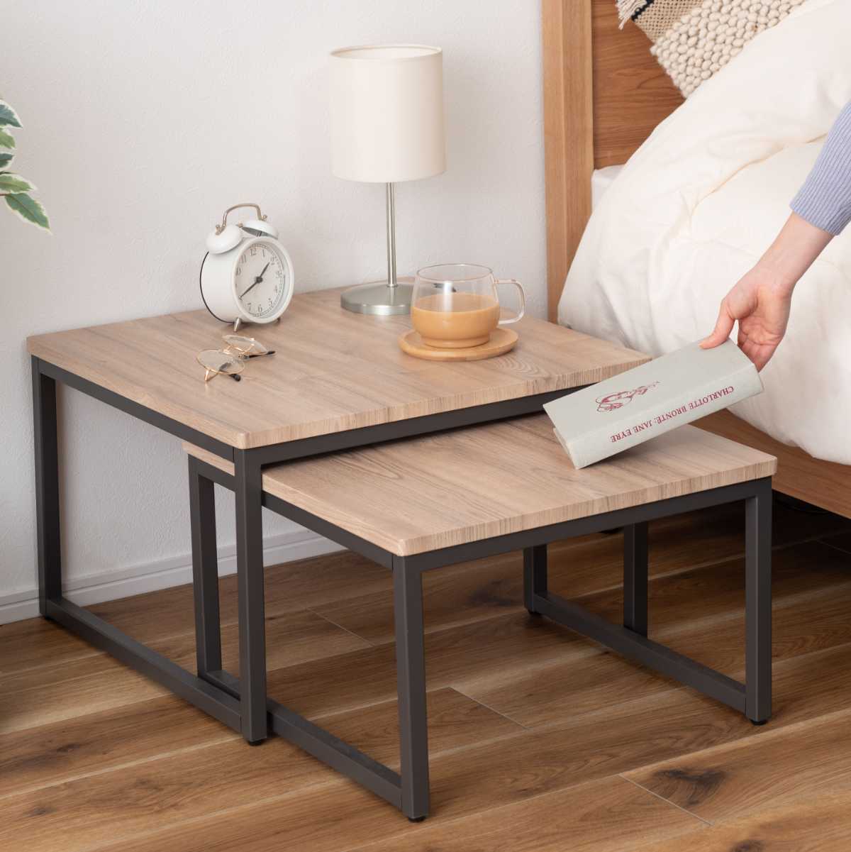 東谷 リビングテーブル 正方形 幅44cm 幅50cm ネストテーブル 木目天板