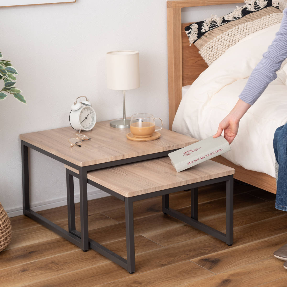 東谷 リビングテーブル 正方形 幅44cm 幅50cm ネストテーブル 木目天板