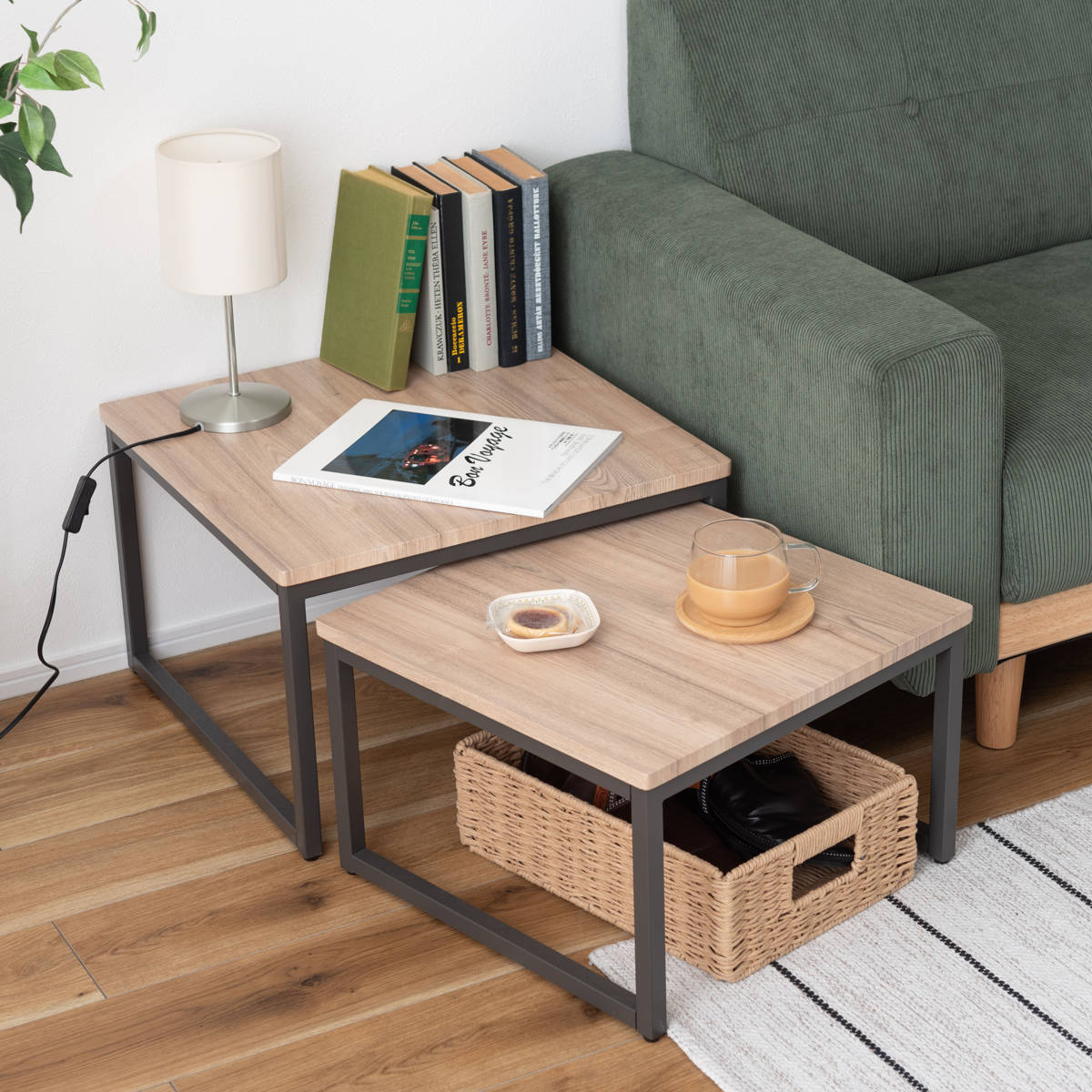 東谷 リビングテーブル 正方形 幅44cm 幅50cm ネストテーブル 木目天板