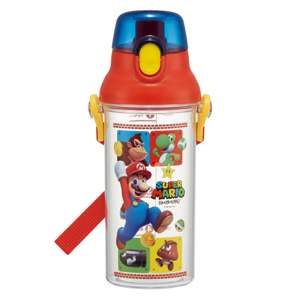 スケーター 水筒 480ml 健康クリアマーカーボトル マリオ 23 （ 食洗機