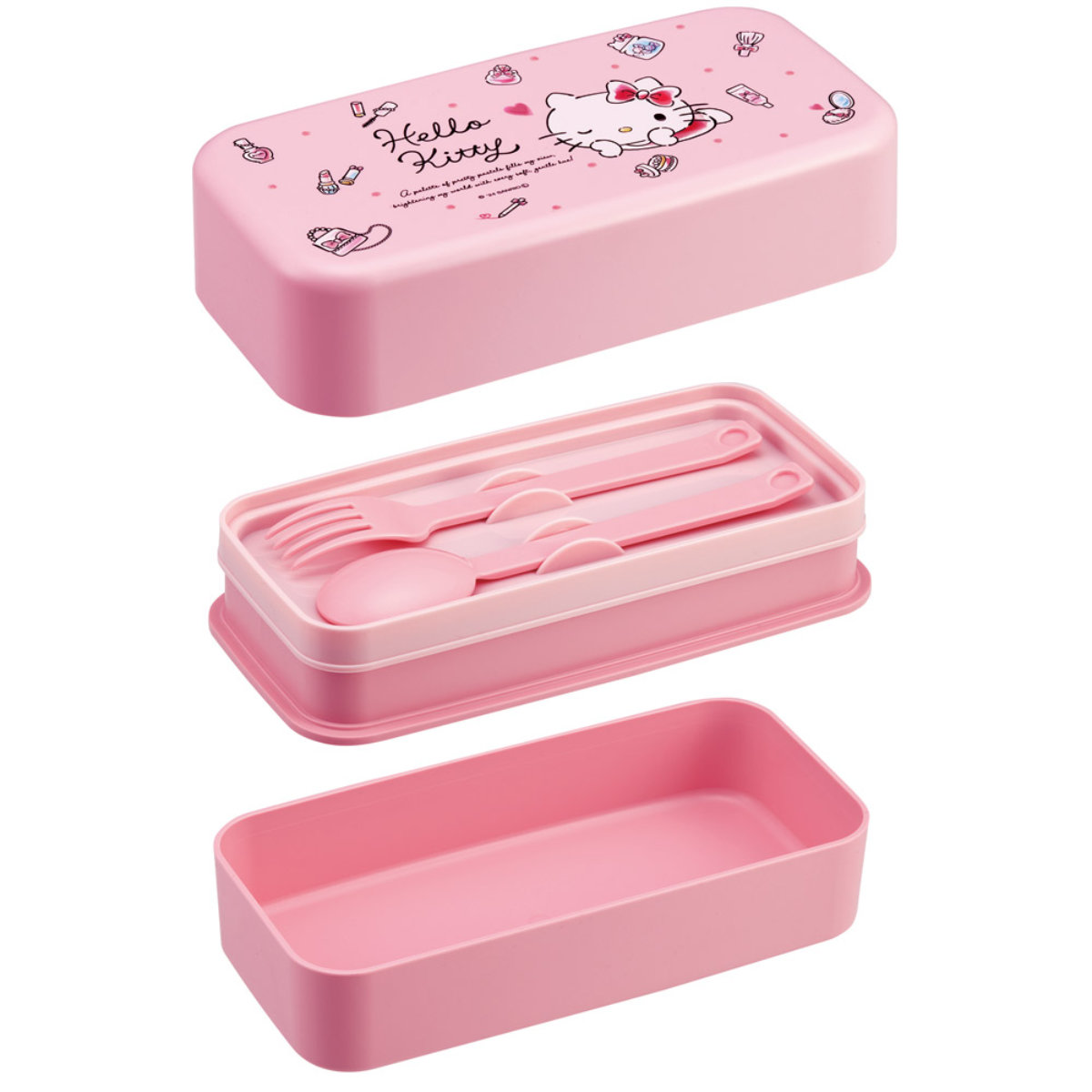 スケーター 弁当箱 2段 1L カトラリー付ランチボックス キティ