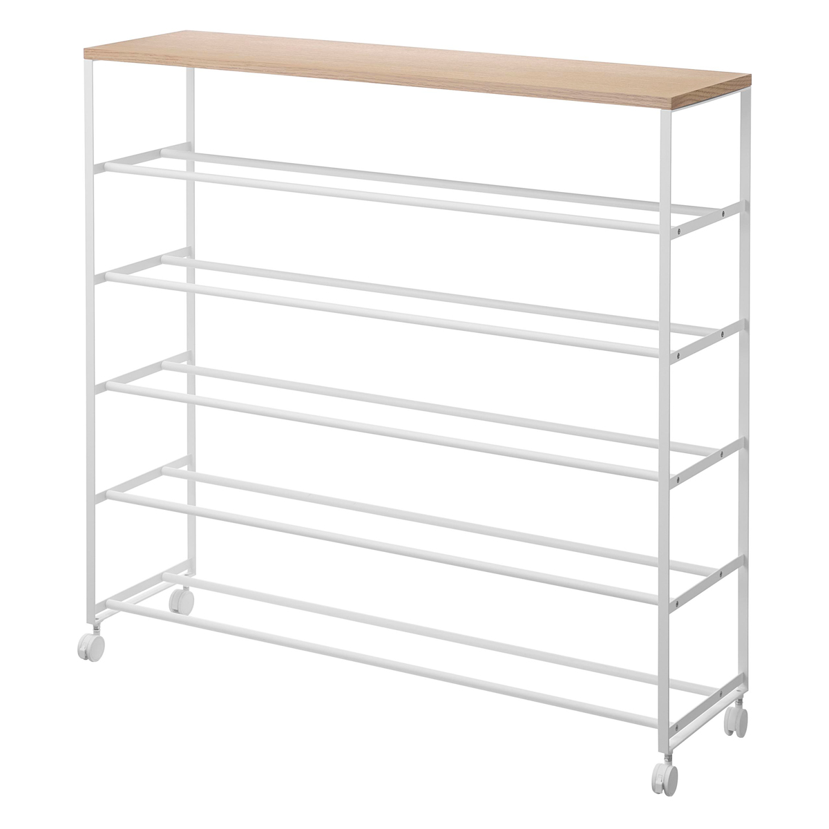 tower 山崎実業 天板付きシューズラック タワー 5段 キャスター付 W90