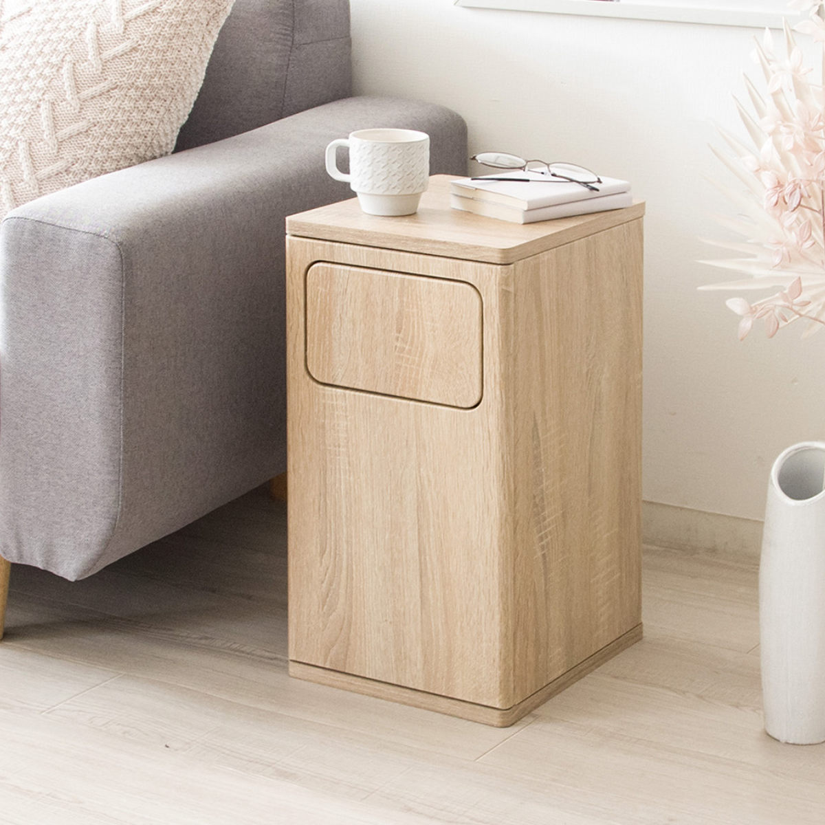 ゴミ箱 20L ウッドプッシュダストボックス Empro （ ごみ箱 エンプロー ダストボックス ごみばこ シンプル プッシュ式 天板 サイドテーブル 分別 ）_18