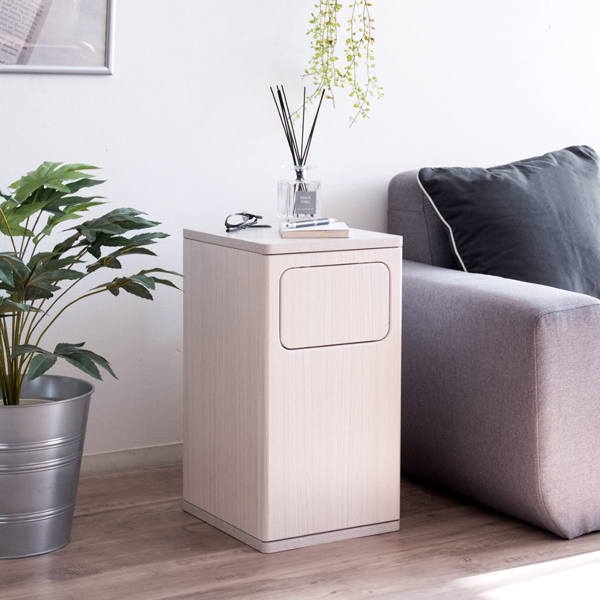 ゴミ箱 20L ウッドプッシュダストボックス Empro （ ごみ箱 エンプロー ダストボックス ごみばこ シンプル プッシュ式 天板 サイドテーブル 分別 ）_21