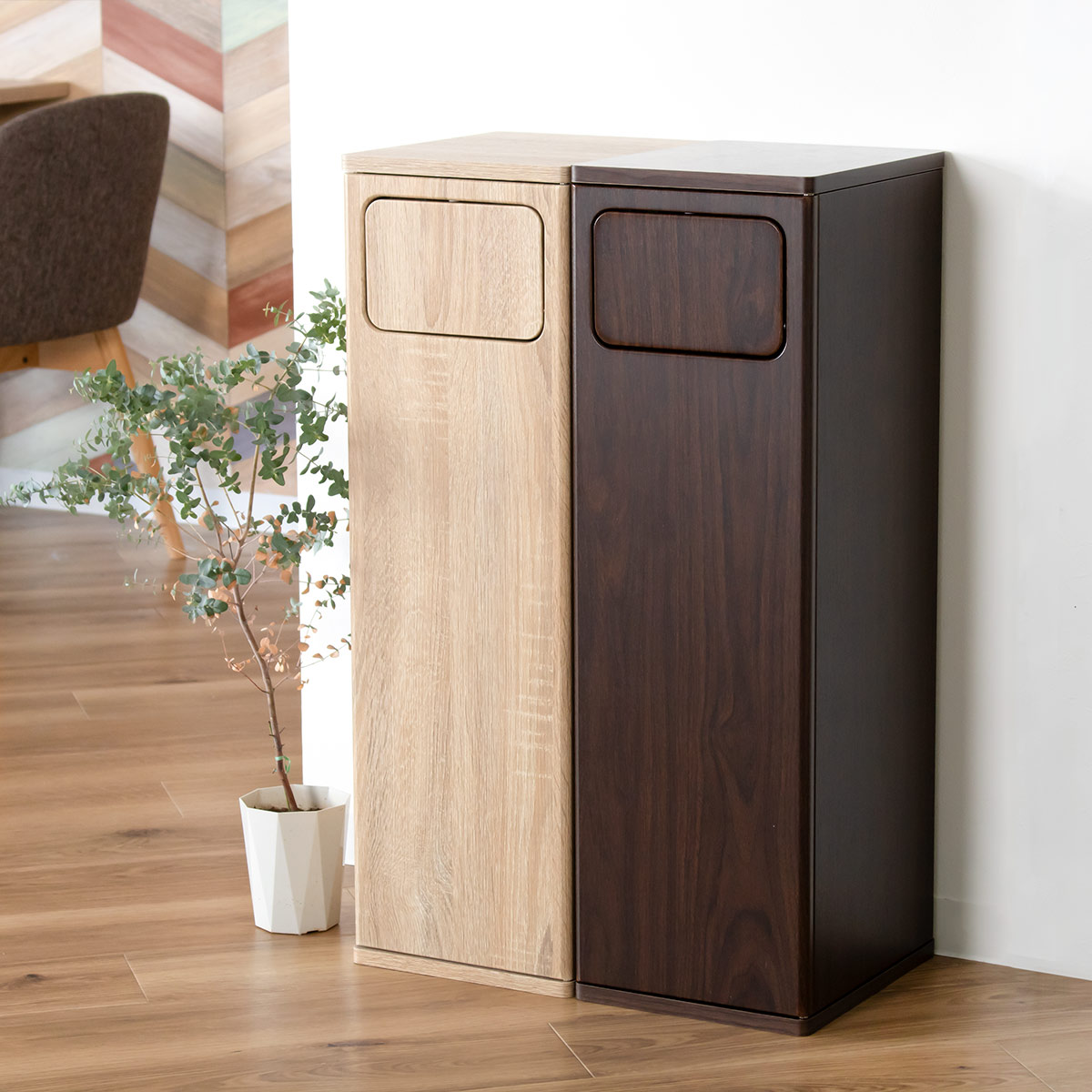 宮武製作所 ゴミ箱 45L ウッドプッシュダストボックス Empro （ ごみ箱