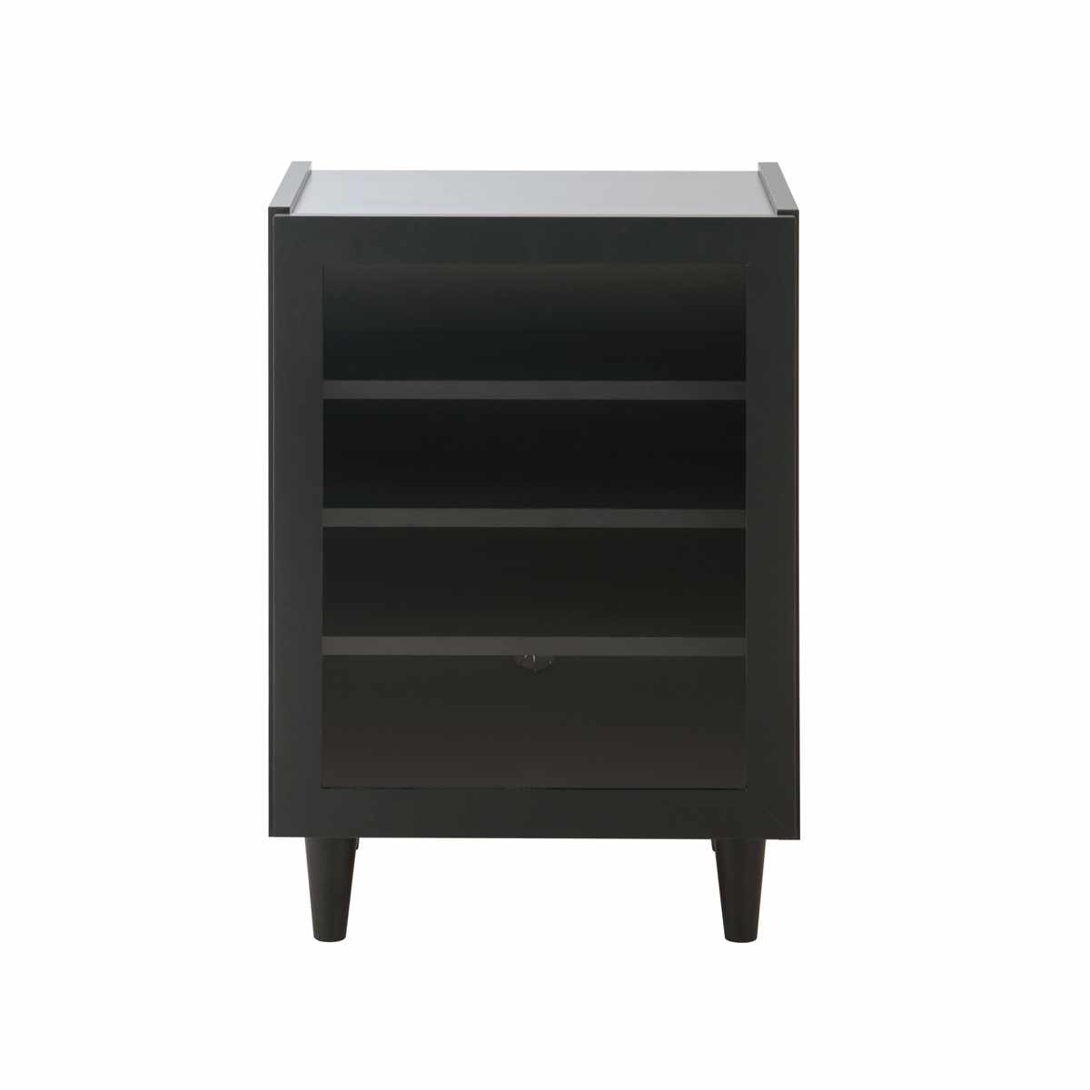 ガラス扉キャビネット 幅49.5cm モノトーン 日本製 完成品 （ Shadow
