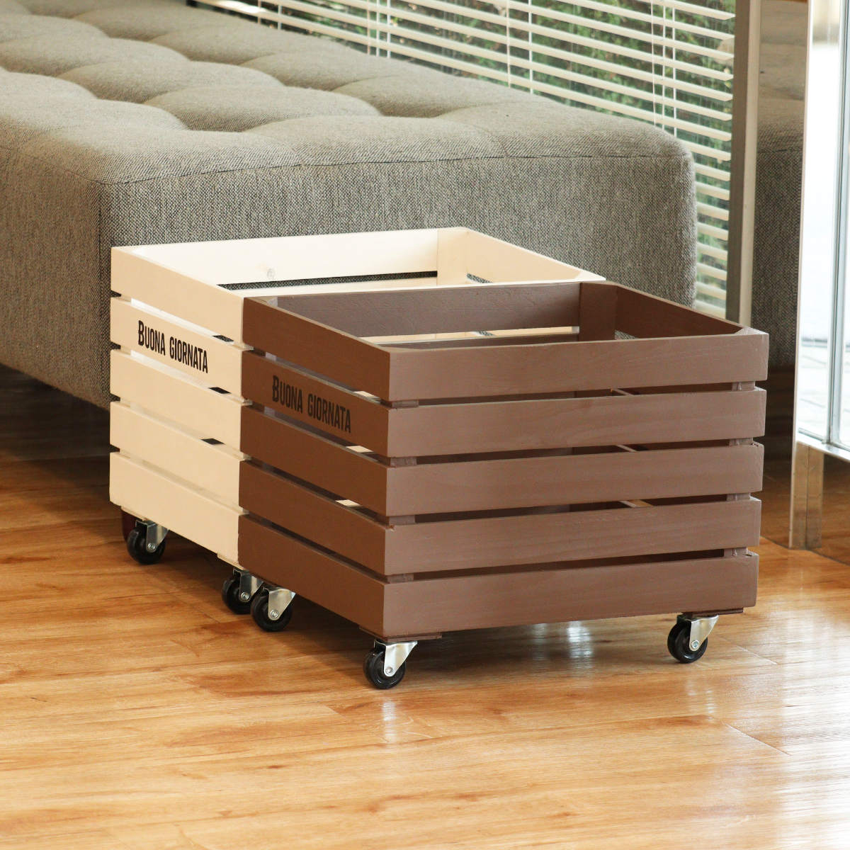 収納ボックス ボナブル コンテナカート ガーデニング ( 収納 ボックス 収納ケース 木箱 ケース ...