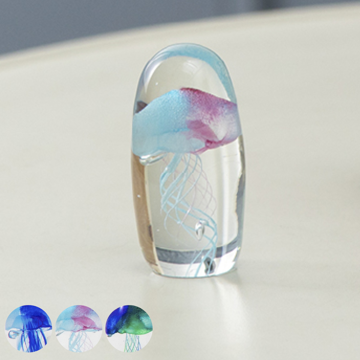 藤栄 ガラスインテリアオブジェ（Glass interior objects） クラゲ S