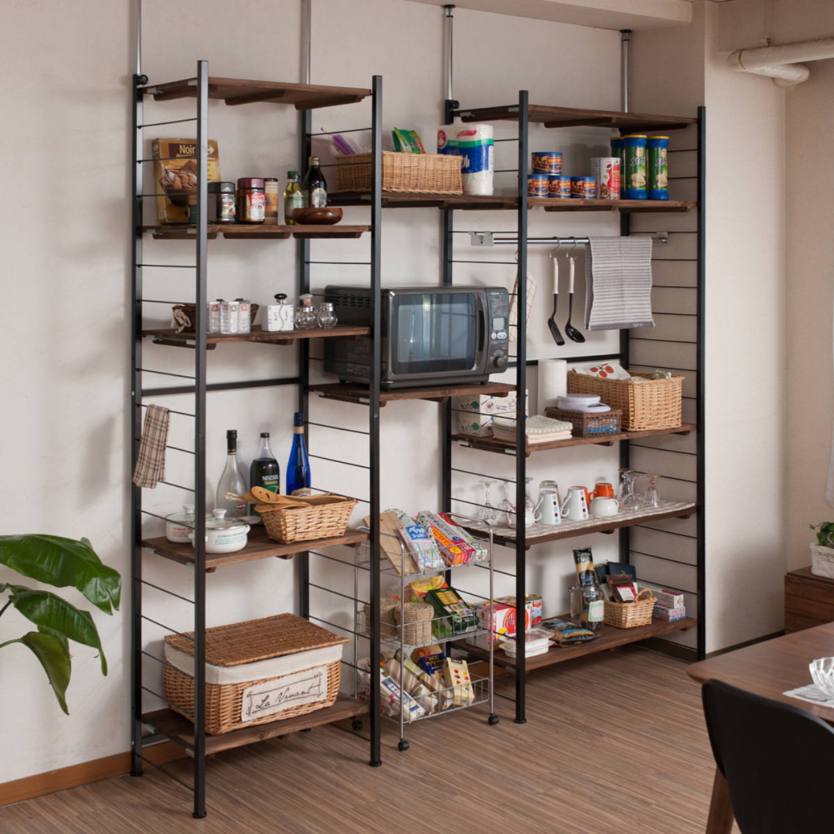 突っ張り 壁面収納 幅60×奥行40cm オープンラックタイプ （ ラック