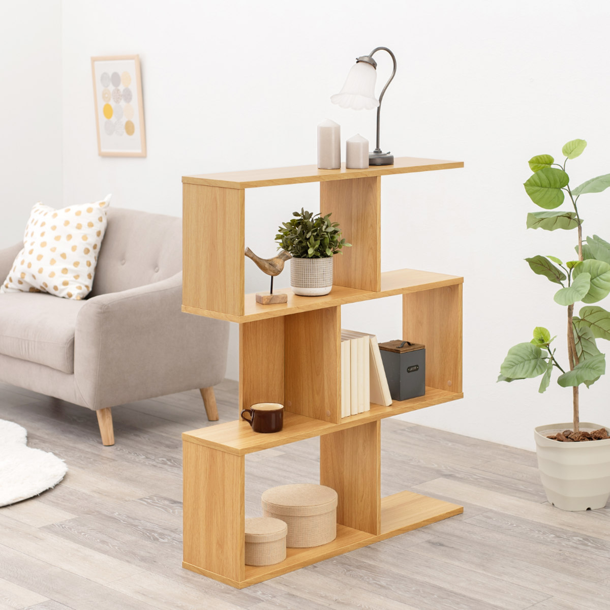 HAGiHARA（萩原） オープンラック 幅90cm 3段 A4対応 魅せる収納