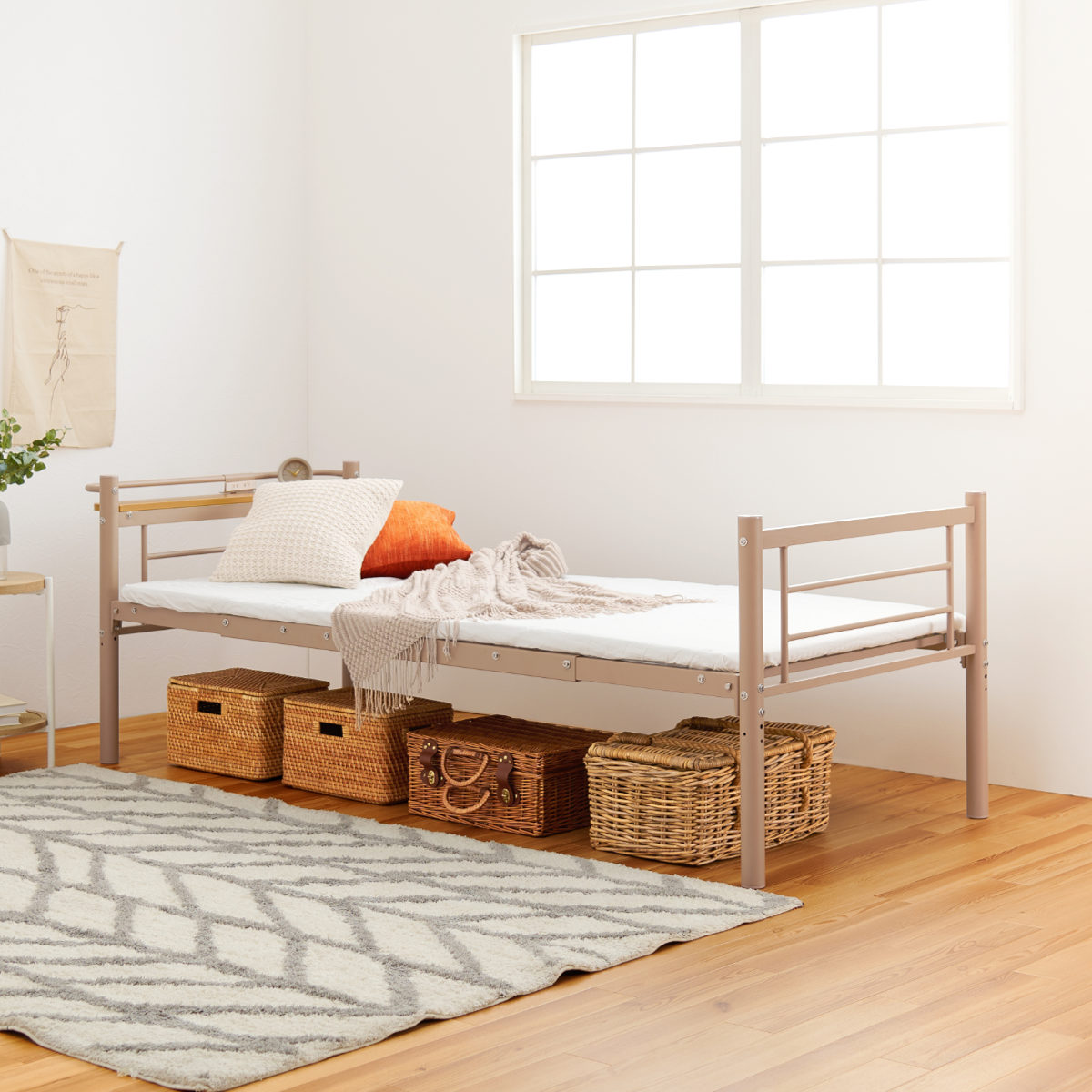 HAGiHARA（萩原） ロフトベッド シングル スーパーハイタイプ カーテン