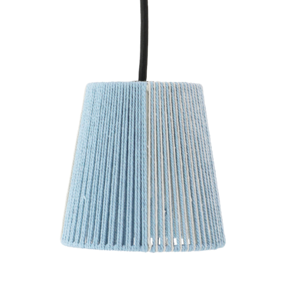 コットンハンギングランプ シリンダー ブルーxホワイト （ ペンダント