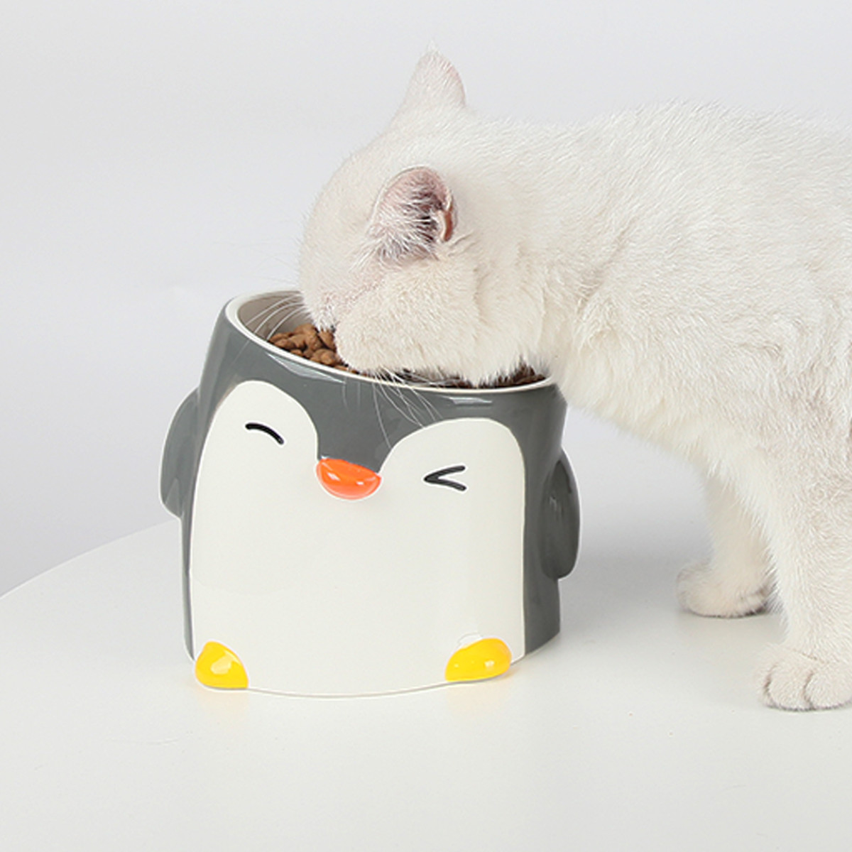フードボウル ペンギンボウル 犬 猫 高さがある （ ペットボウル 脚付き 斜め 犬用 猫用 ペット用 餌皿 エサ皿 食べやすい ）