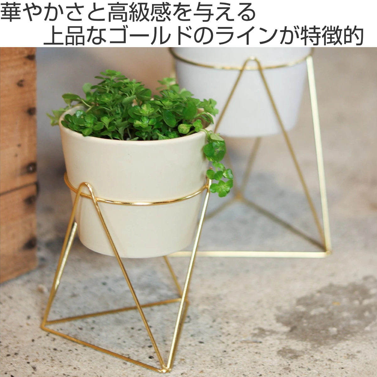フラワースタンド インブルーム ラインポットス...の詳細画像1