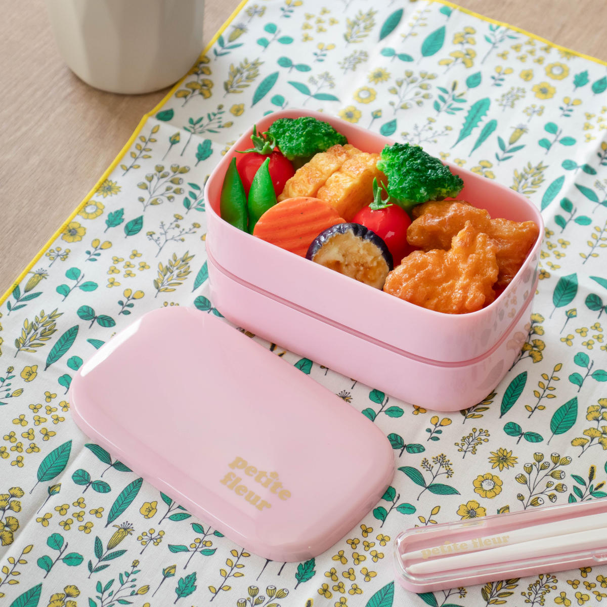 弁当箱 520ml プチフルール オーバル 2段 ランチボックス （ お弁当箱