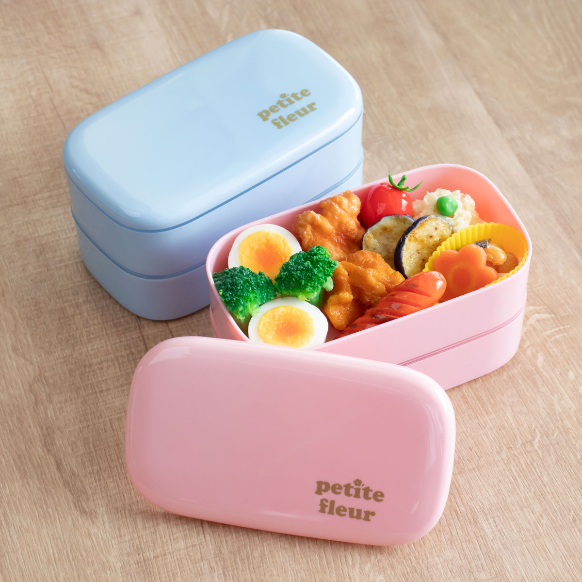 弁当箱 800ml プチフルール メンズオーバル 2段 ランチボックス （ お