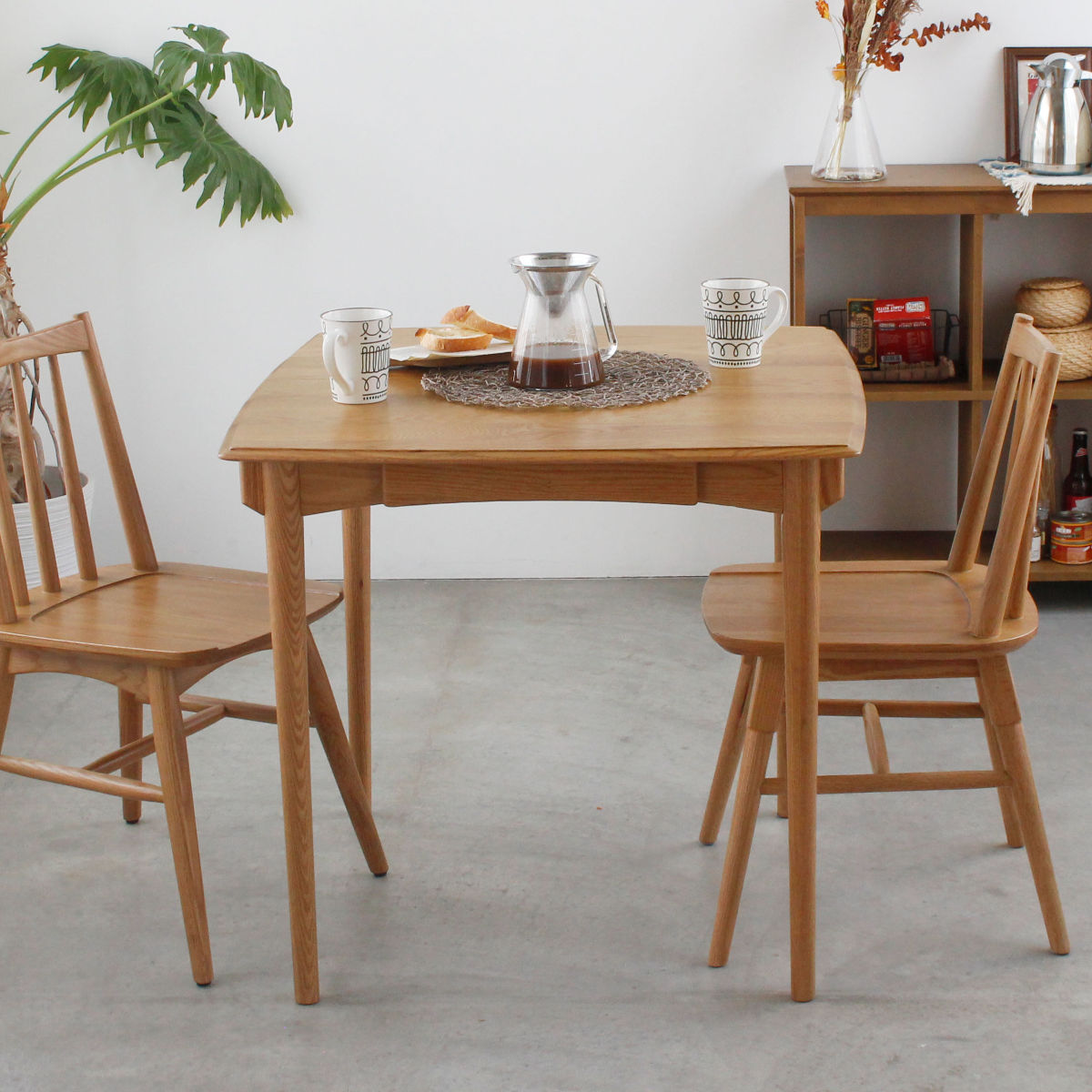 ダイニングテーブル 80cm スクエア 引出し付き コンパクト Herit