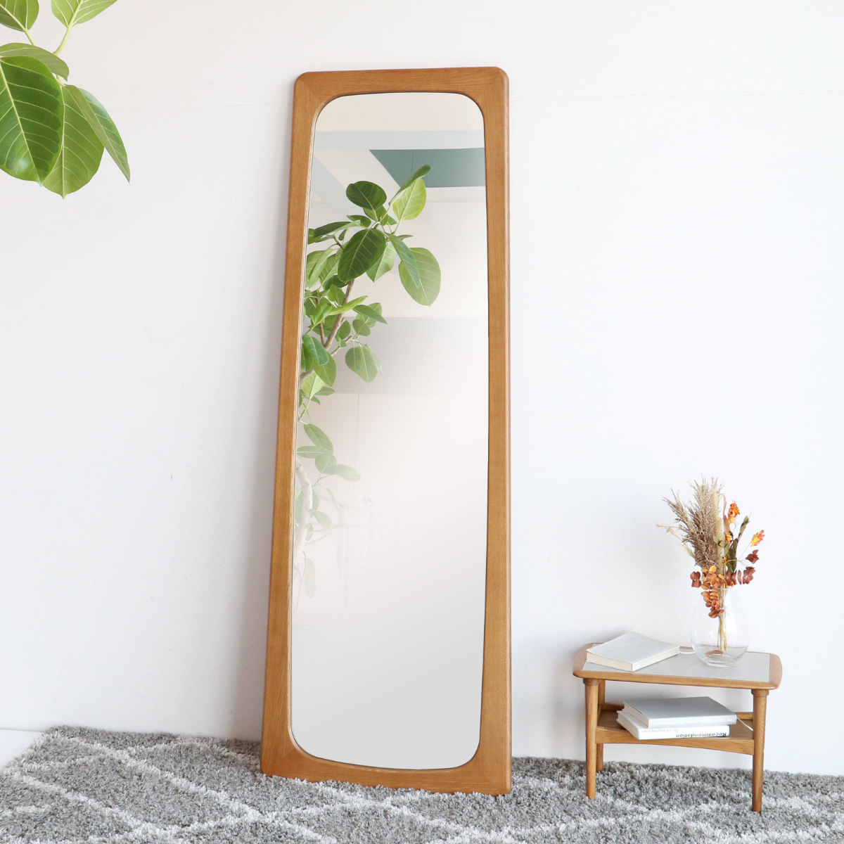 全身鏡 全身ミラー ブラック 木製額縁 ミラー 全身 姿見鏡 幅62×高さ172cm 木製フレーム 立てかけタイプ