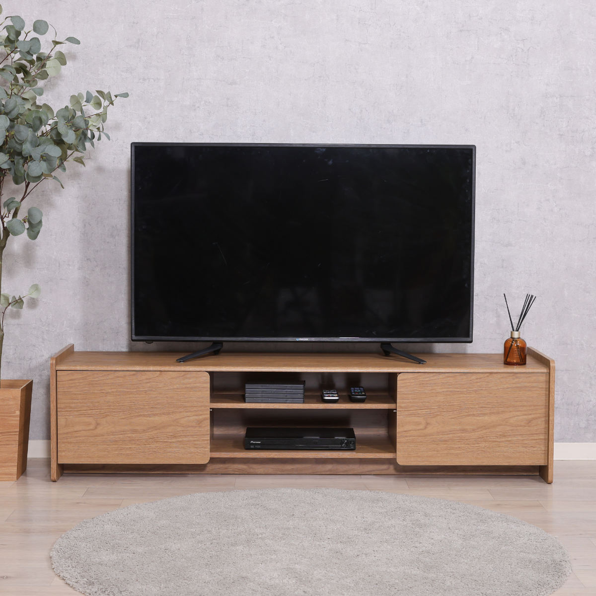 不二貿易（Fuji Boeki） テレビ台 幅159cm 木目調 ソフトクローズ 55型