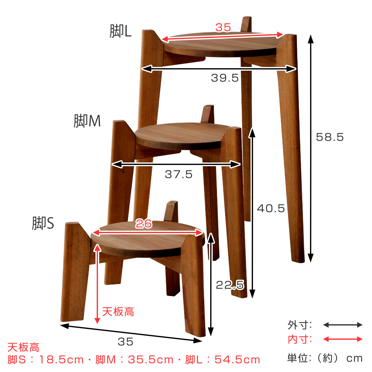 弘益 花台 Jardin Plants Table set 木製 （ プランタースタンド