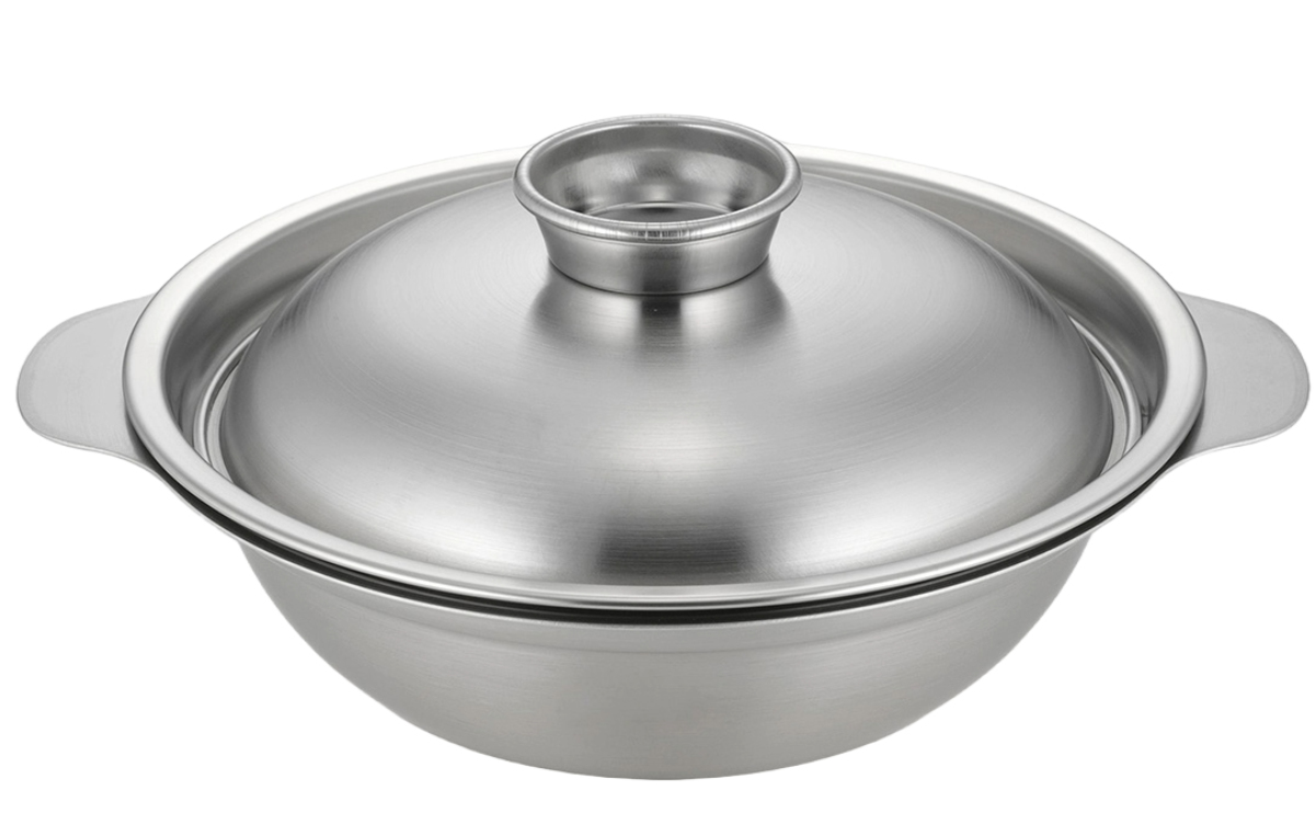 下村企販 卓上鍋 18cm IH対応 蓋付き 蒸し皿付き ステンレス製 日本製