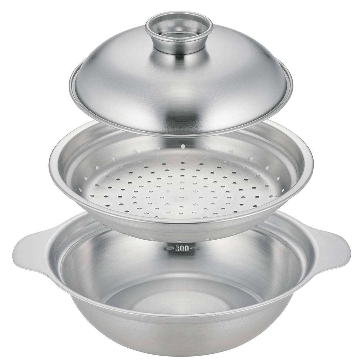 下村企販 卓上鍋 18cm IH対応 蓋付き 蒸し皿付き ステンレス製 日本製