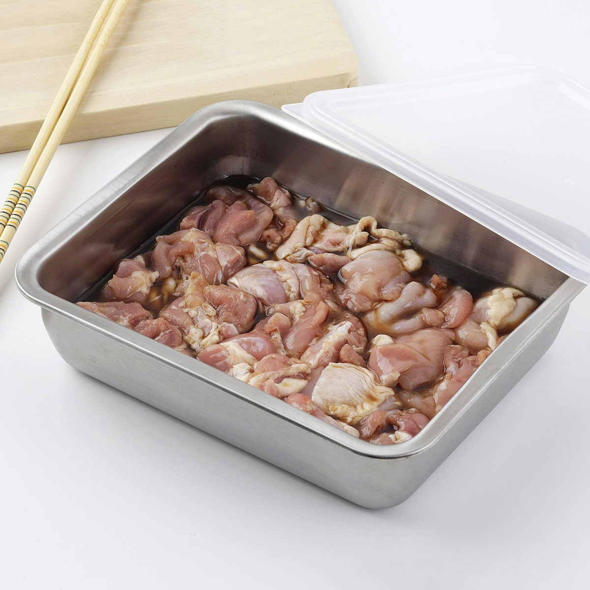下村企販 ザルバット3点セット ワイド深型 角ザル 角バット 蓋付き