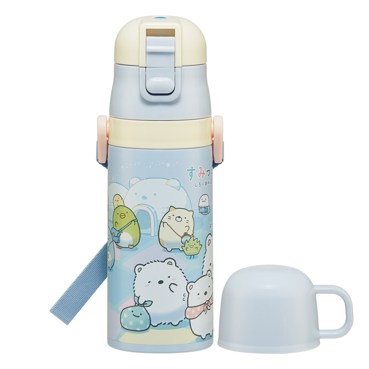 水筒(中古) スケーター 水筒 420ml 子供用2WAYボトル すみっコぐらし しろくま