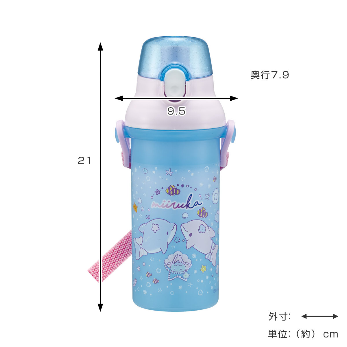 スケーター 水筒 480ml 抗菌直飲プラボトル みいるか （ ゆるいるか