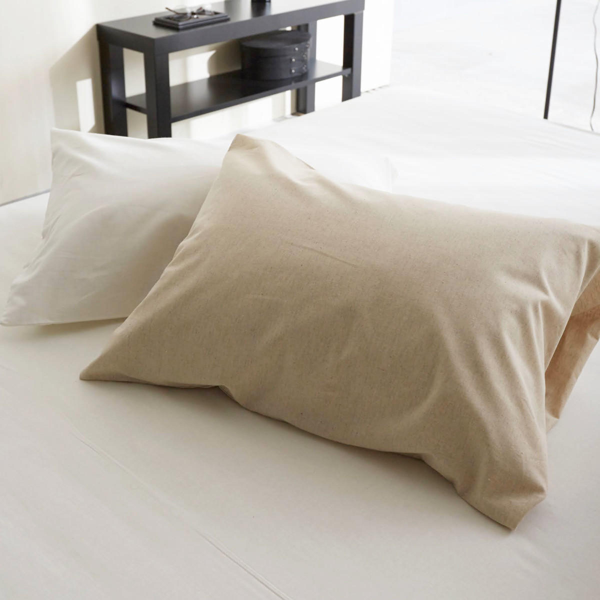 枕カバー Fab the Home リネンミックス one-wash 50×70cm 綿麻混