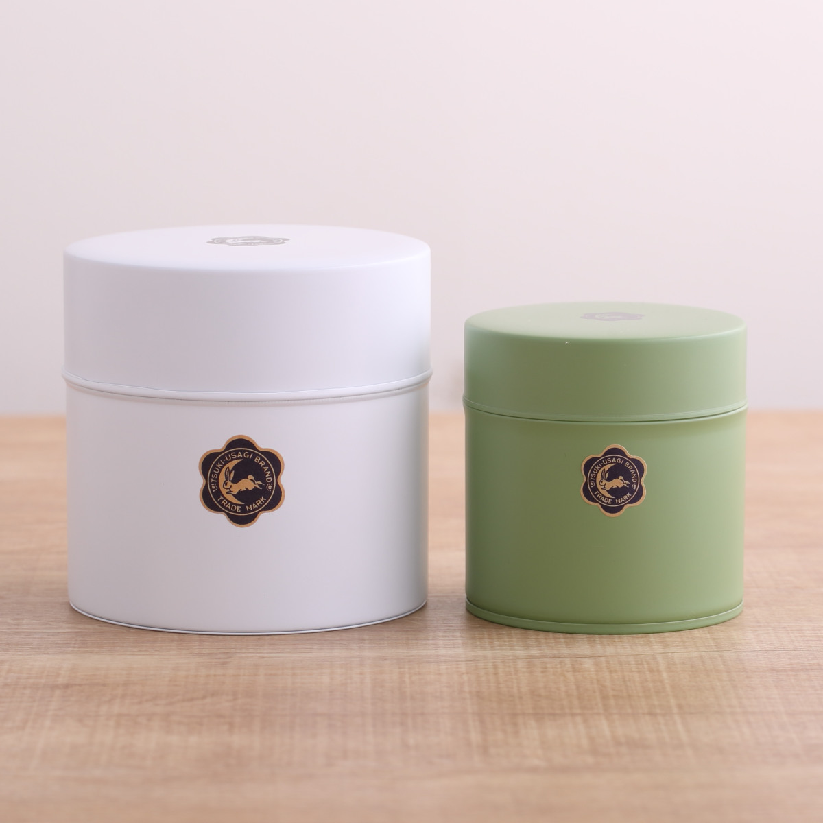 月兎印 お茶缶 茶筒 月兎缶 小 150g 日本製 （ 保存容器 密閉 おしゃれ
