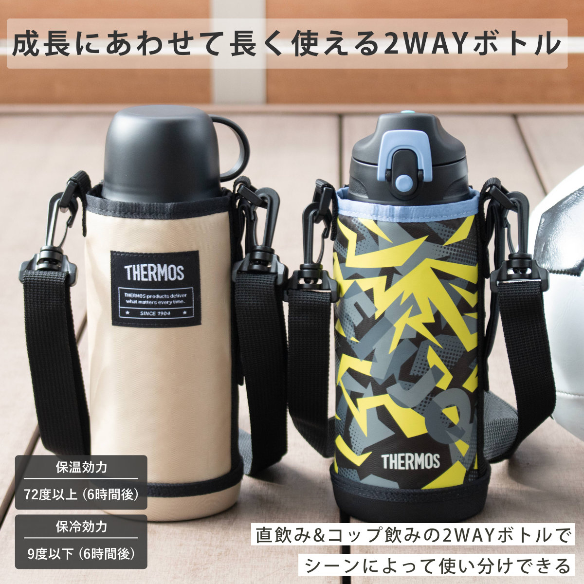 THERMOS（サーモス） 水筒 800ml 真空断熱2ウェイボトル FJJ-802WF