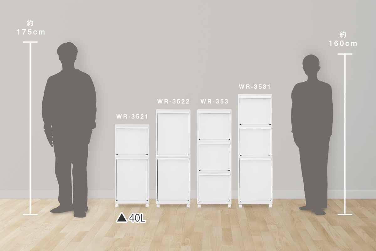 天馬 ゴミ箱 40L ホワイトラッシュ 多段 分別 （ ごみ箱 40リットル 2