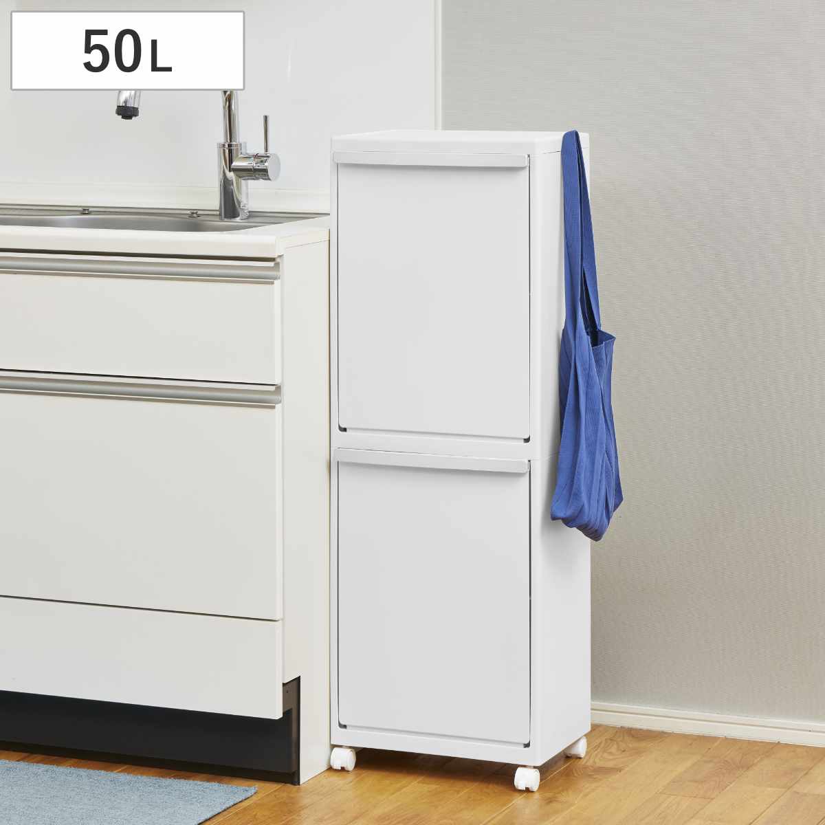 ゴミ箱 50L ホワイトラッシュ 多段 分別