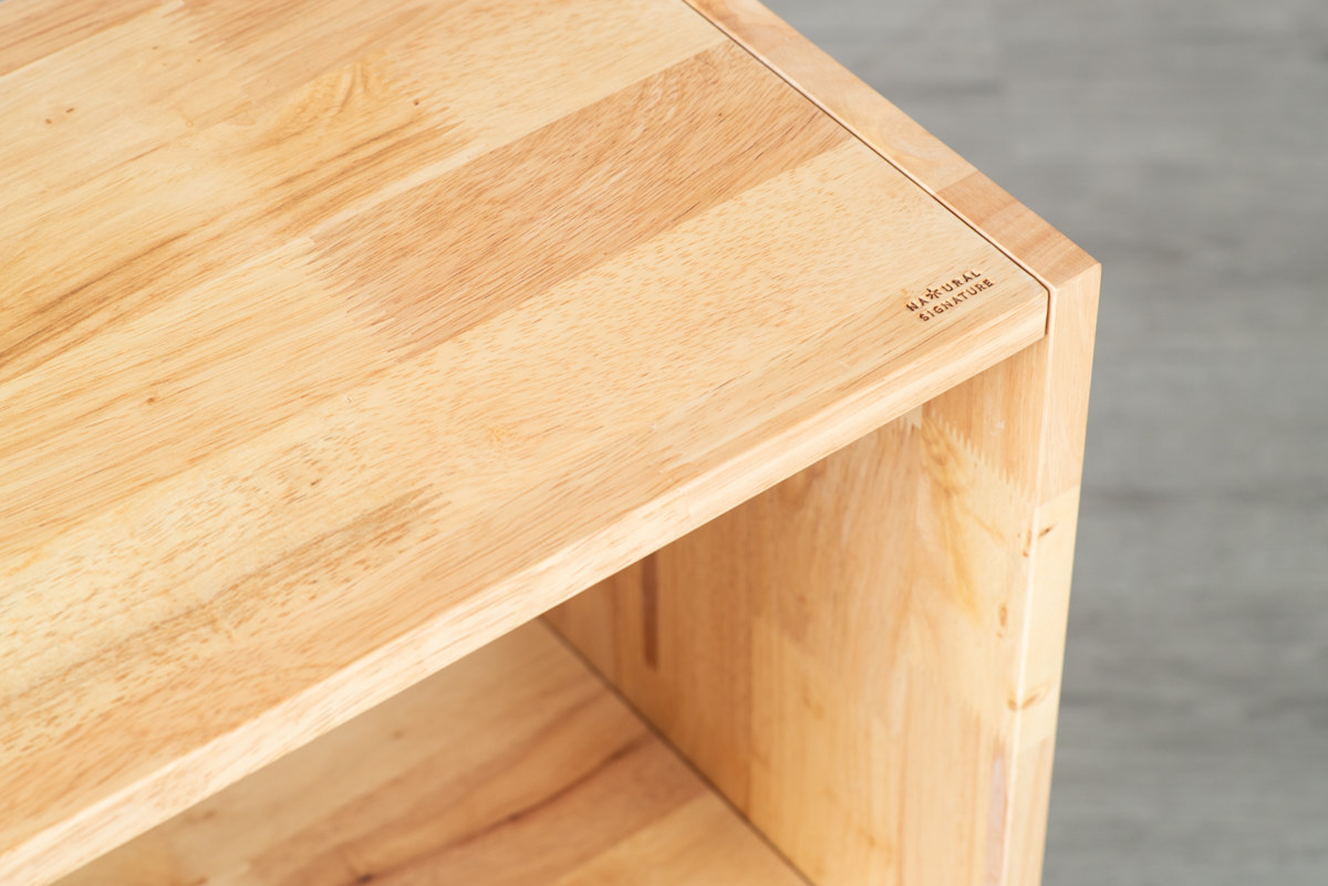 オープンシェルフ 2×2 幅73cm ラバーウッド 無垢材 （ シェルフ