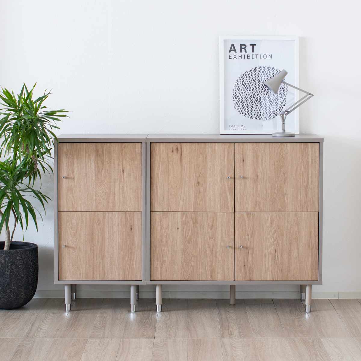 キャビネット　収納棚 楽天市場】バイカラーキャビネット 収納 キャビネット スクエア