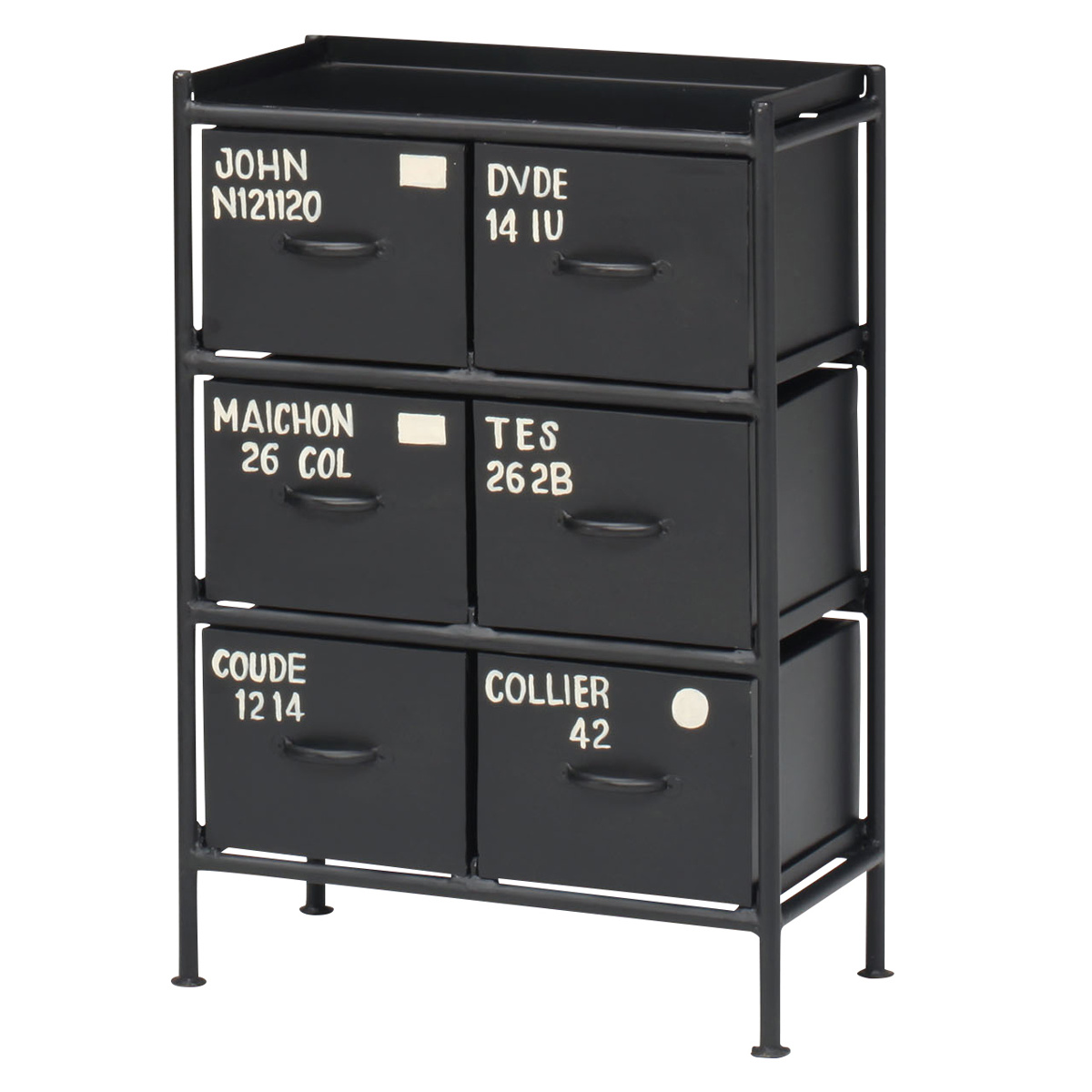 スチールチェスト 幅57cm 引出し6杯 インダストリアル 完成品