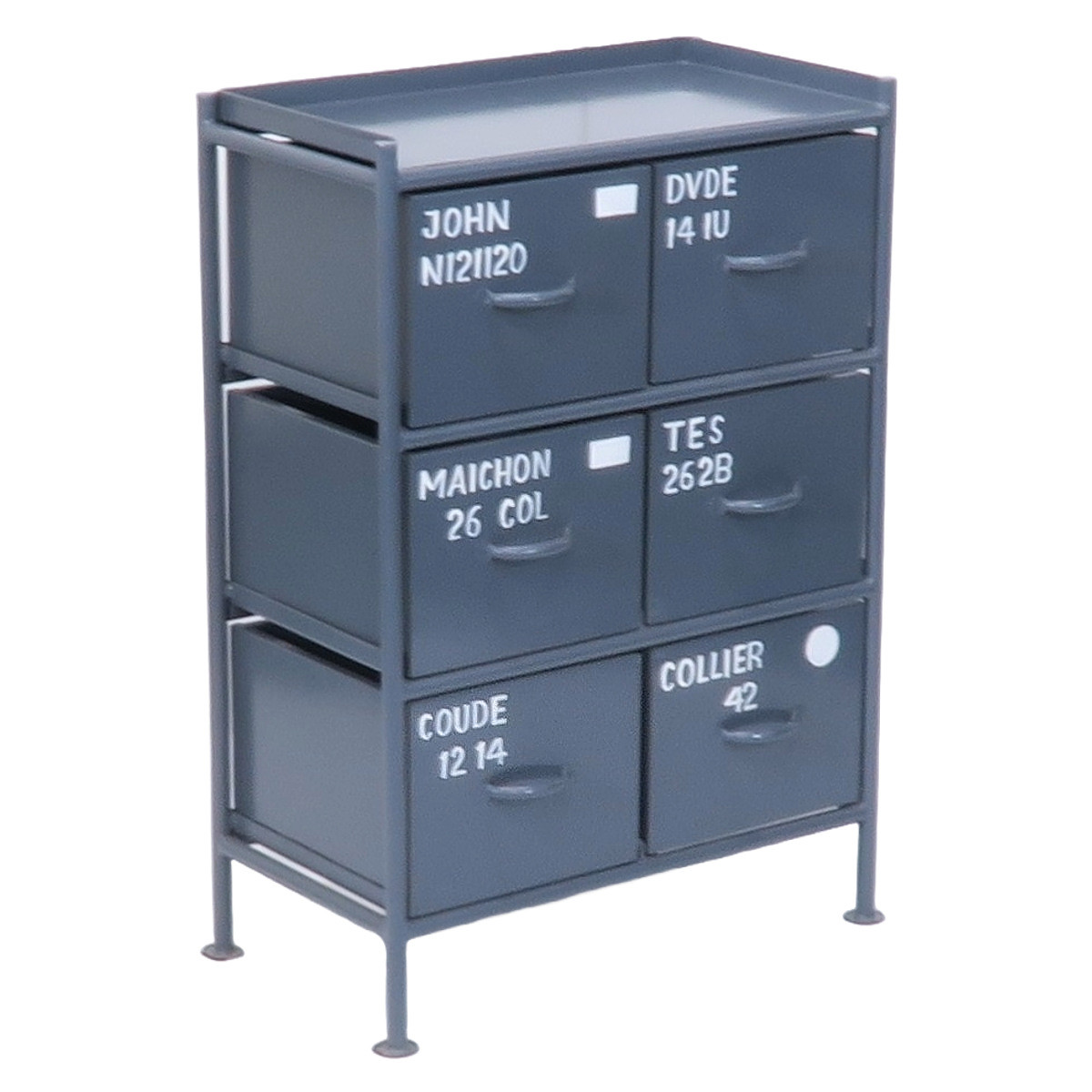 スチールチェスト 幅57cm 引出し6杯 インダストリアル 完成品