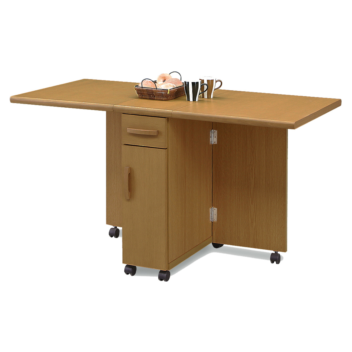 ダイニングテーブル 2人用 折りたたみ 幅32〜125cm バタフライ 引出し