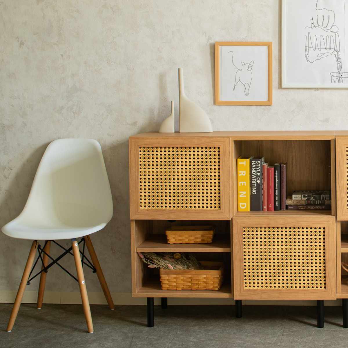 【momonatural】ラタンキャビネット(シェルフ・棚) momonatural】ラタンキャビネット(シェルフ・棚) ナチュラルラタン