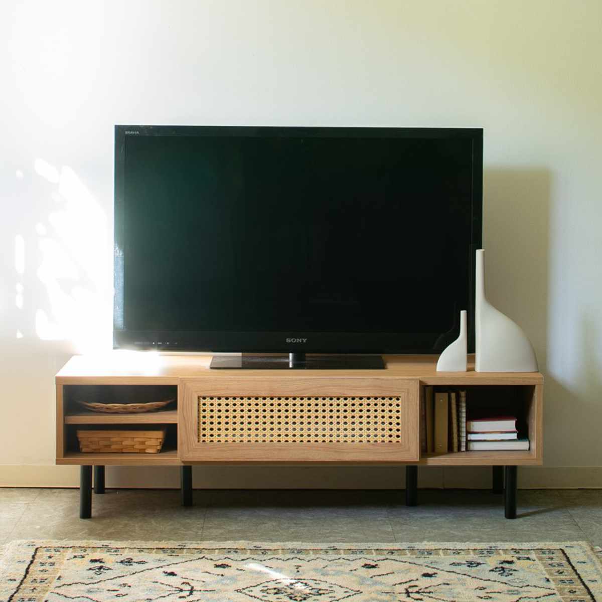 木目調テレビ台 幅120cm シンプルデザイン 木製テレビ台(幅120cm) 収納付き ヴィンテージ調 | 【公式】LOWYA