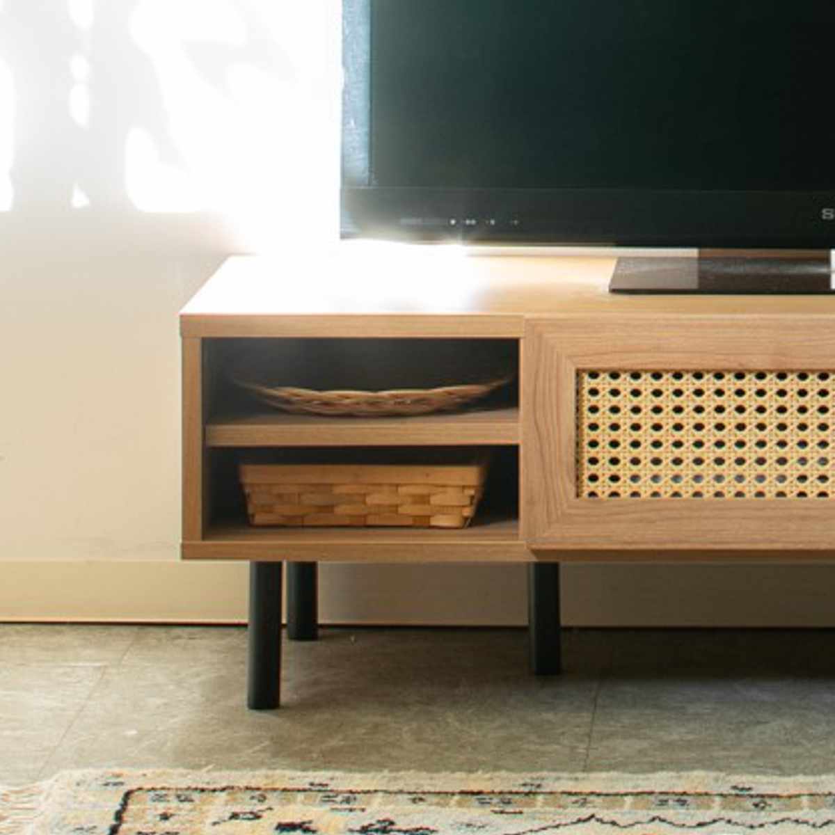 テレビ台 幅120cm 49インチ対応 ラタン調 マルシェシリーズ （ 49型