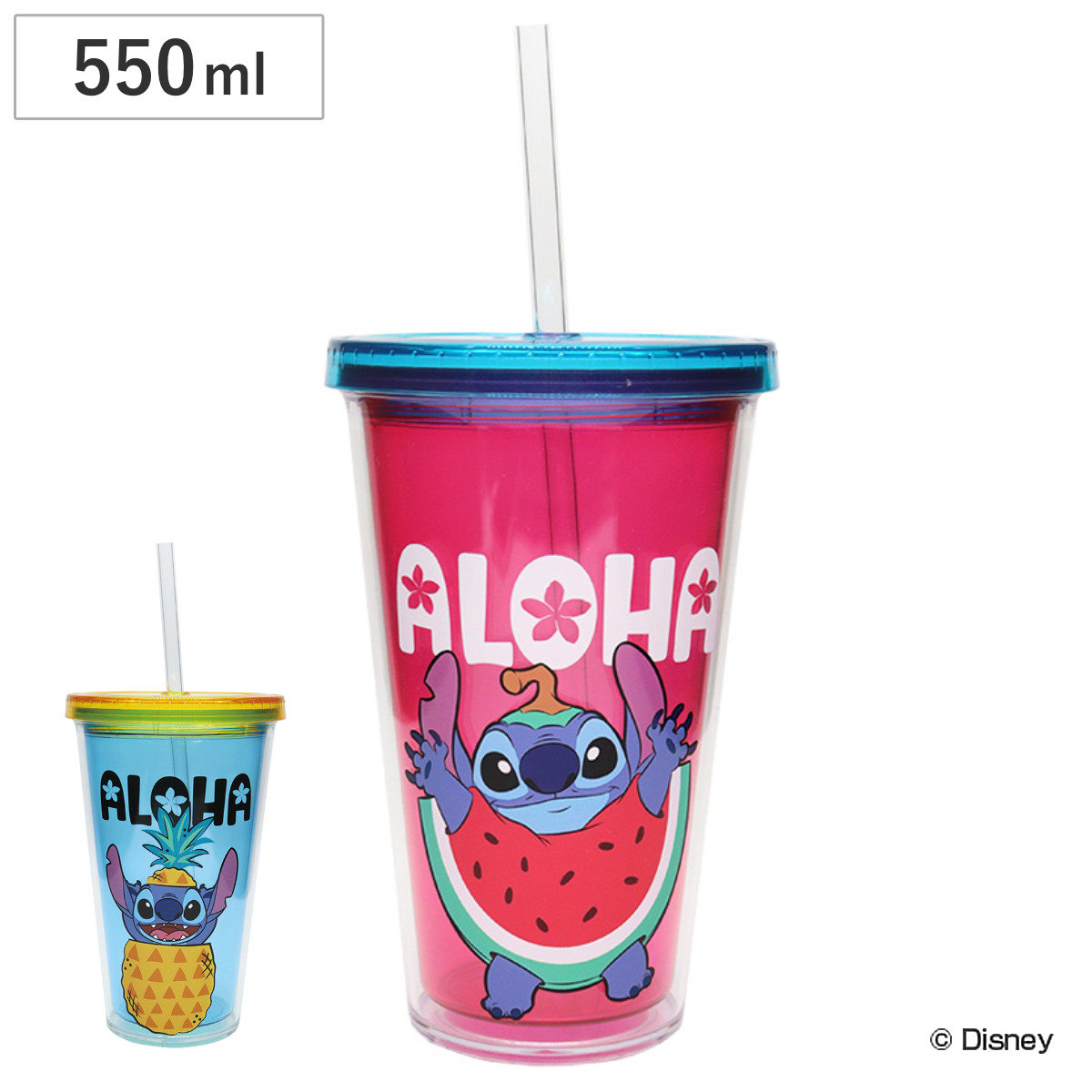 大西賢製販 タンブラー 550ml スティッチ ストロータンブラー